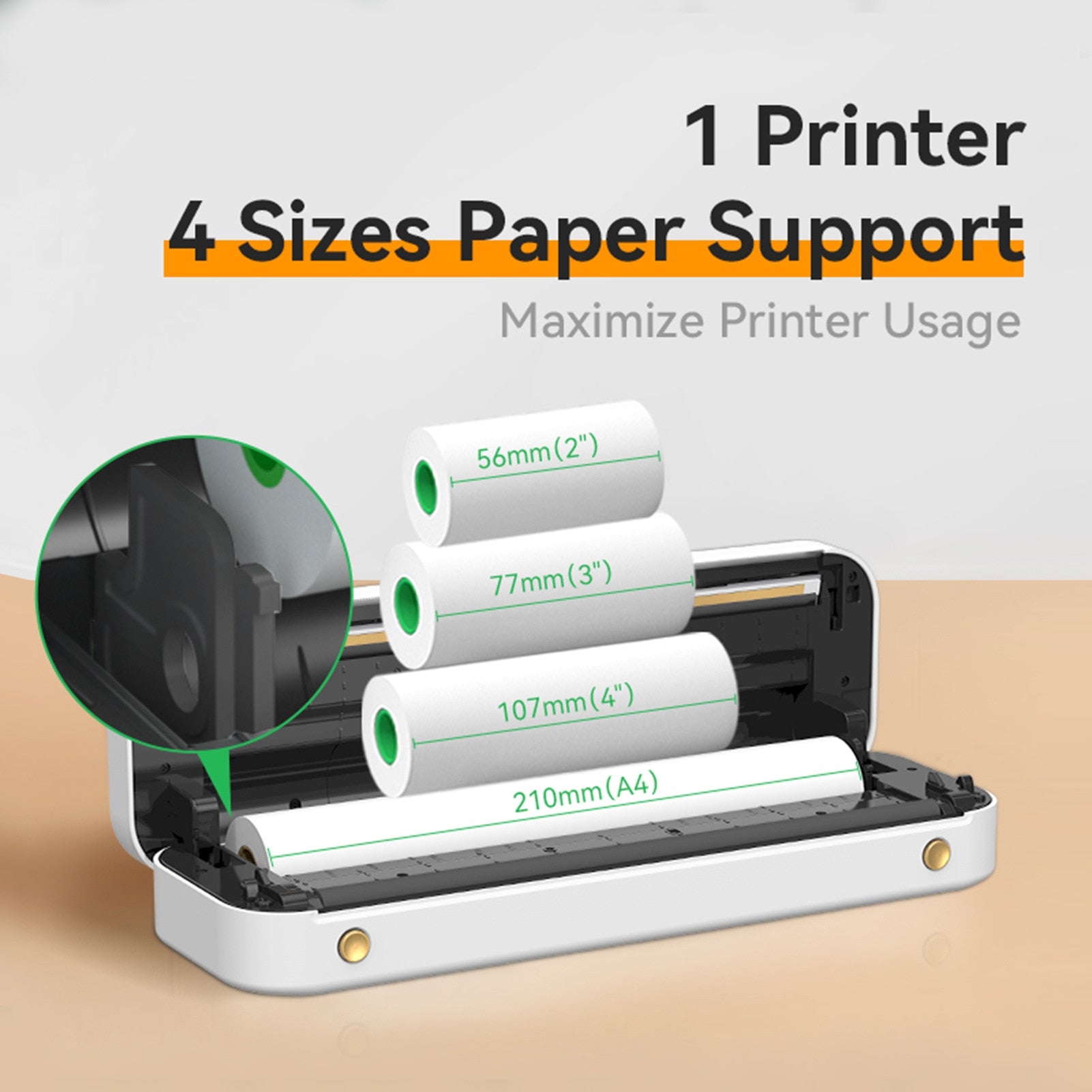 Peripage A4 Mini Portable Printer Thermal Wireless HD Bluetooth Printer For Mobile Ink-Less A4 Paper Mobile Phone Printer Office