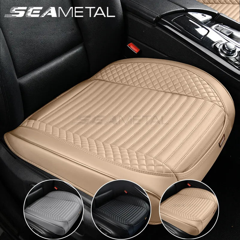 SEAMETAL Napa Leather Car Seat Covers Interior Front Seats Cover Protector Four Seasons Breathable Automobiles Seat Cushion Mats