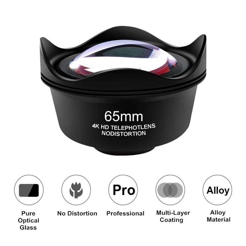 65mm Telephoto Phone External Lens with 4K HD 2.5X High-definition  Phone  Lenses for iPhone 13 12 pro max Android phones