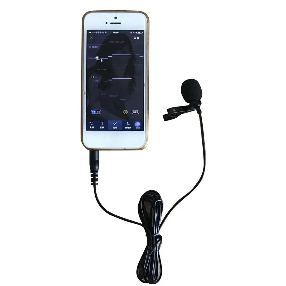 3.5mm Lavalier Microphone Vocal Stand Clip Tie For Mobile Phone Conference Speech Audio Video Lapel Microphone