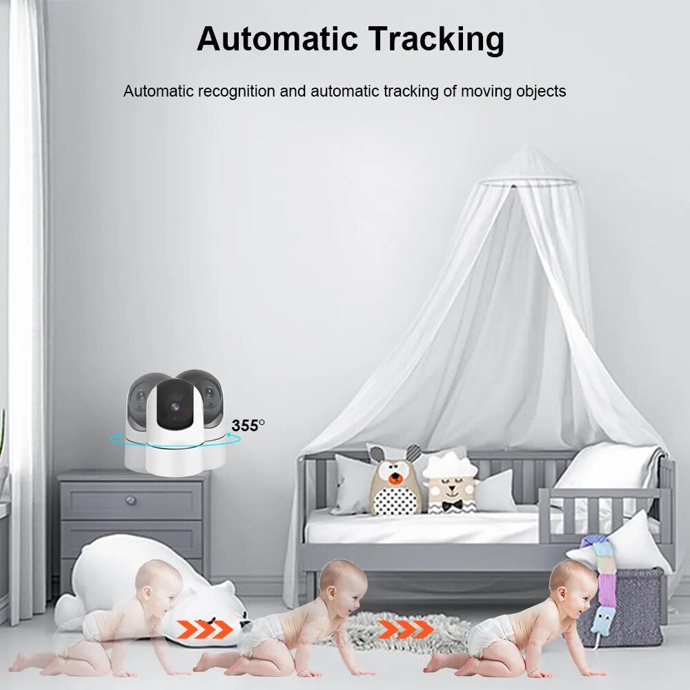 TUYA Baby Monitor 2K 5G Wifi Surveillance Camera 5MP 6x Zoom 360 ° Wifi Cam Indoor Mother Kids Video Recorder Baby Items Alexa