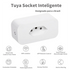 Tuya 16A Brazil Standard WiFi Smart Plug with Power Monitor Smart Life APP Smart Socket Voice Work for Google Home Alexa