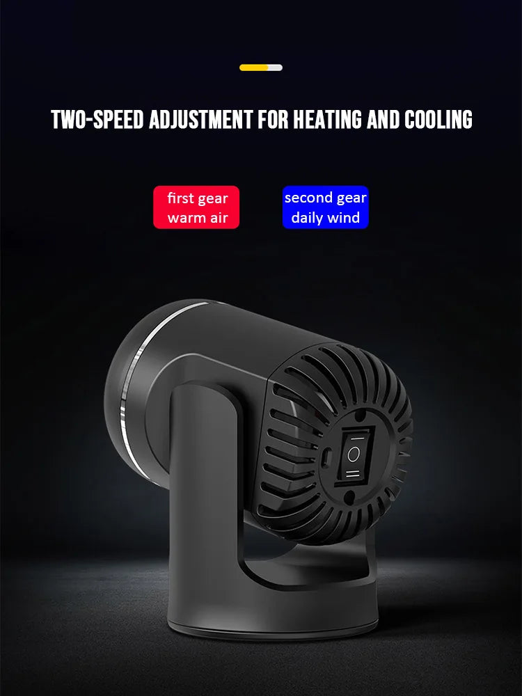 Car Portable Electric Fan Heater Room Warmer Electric Air Heater Powerful Warm Blower Fast Heater Fan Stove Radiator 360° Rotate