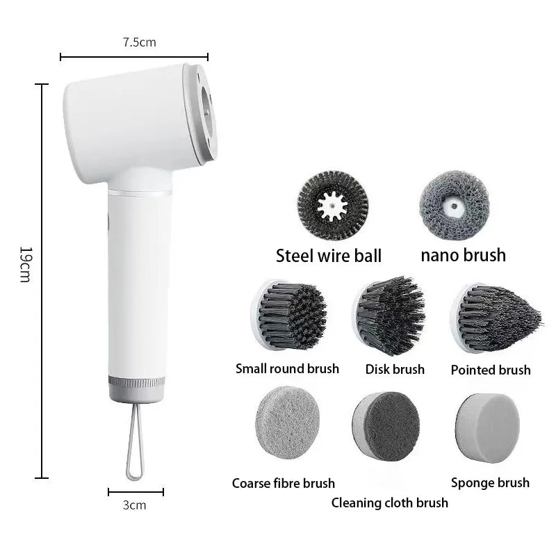 Electric Cleaning Brush Rechargeable Bathroom cleaning brush Replaceable Cleaning Brush Heads For kitchen Bathroom cleaning tool