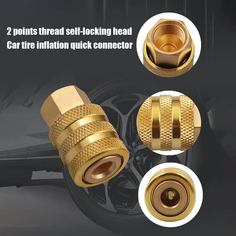 Air Chuck Tire Inflator Pump Hose Adapter copper Quick Connect The Inflation Connector Air Chuck Nozzle For Car Accessories