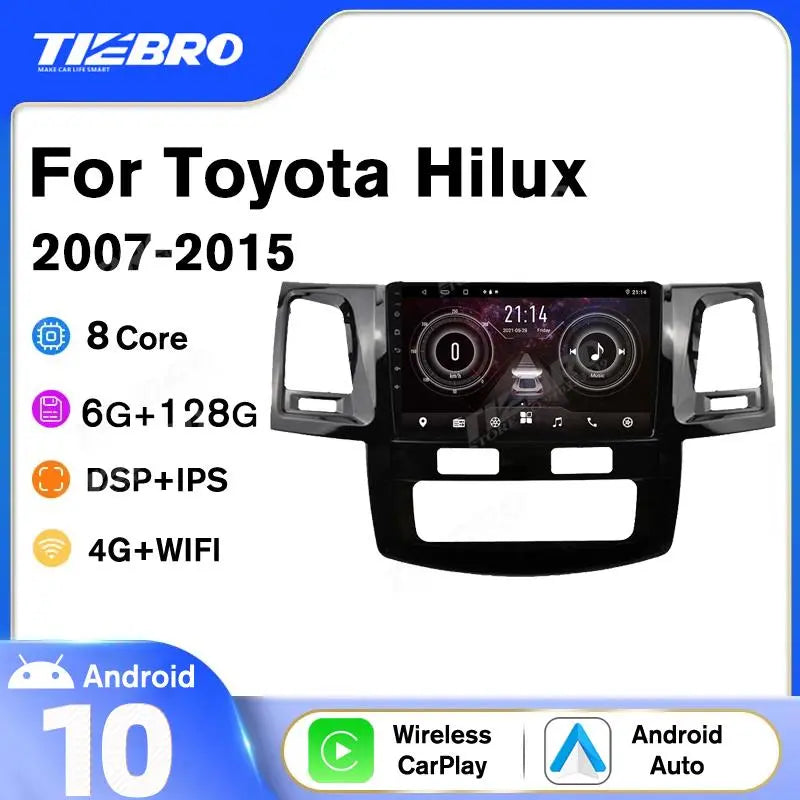 TIEBRO 2 Din Android 10 Car Radio For Toyota Fortuner Hilux 2007-2015 Stereo Receiver GPS Navigation Auto Radio Headunit NO DVD