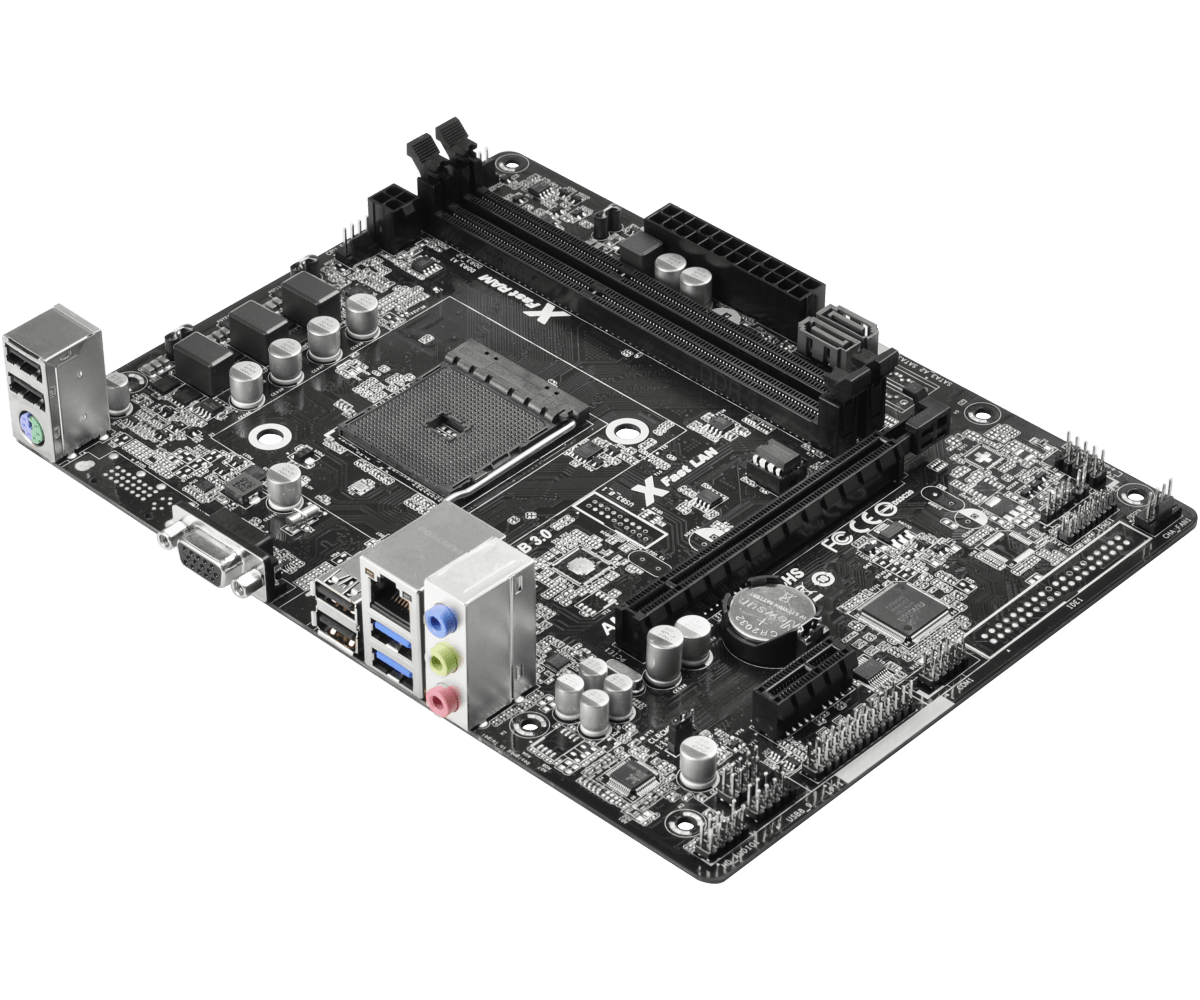 AM1 Motherboard ASRock AM1B-M Integrated AMD Radeon R3 2×DDR3 16GB PCI-E 2.0 SATA III USB3.0 Mini-ITX