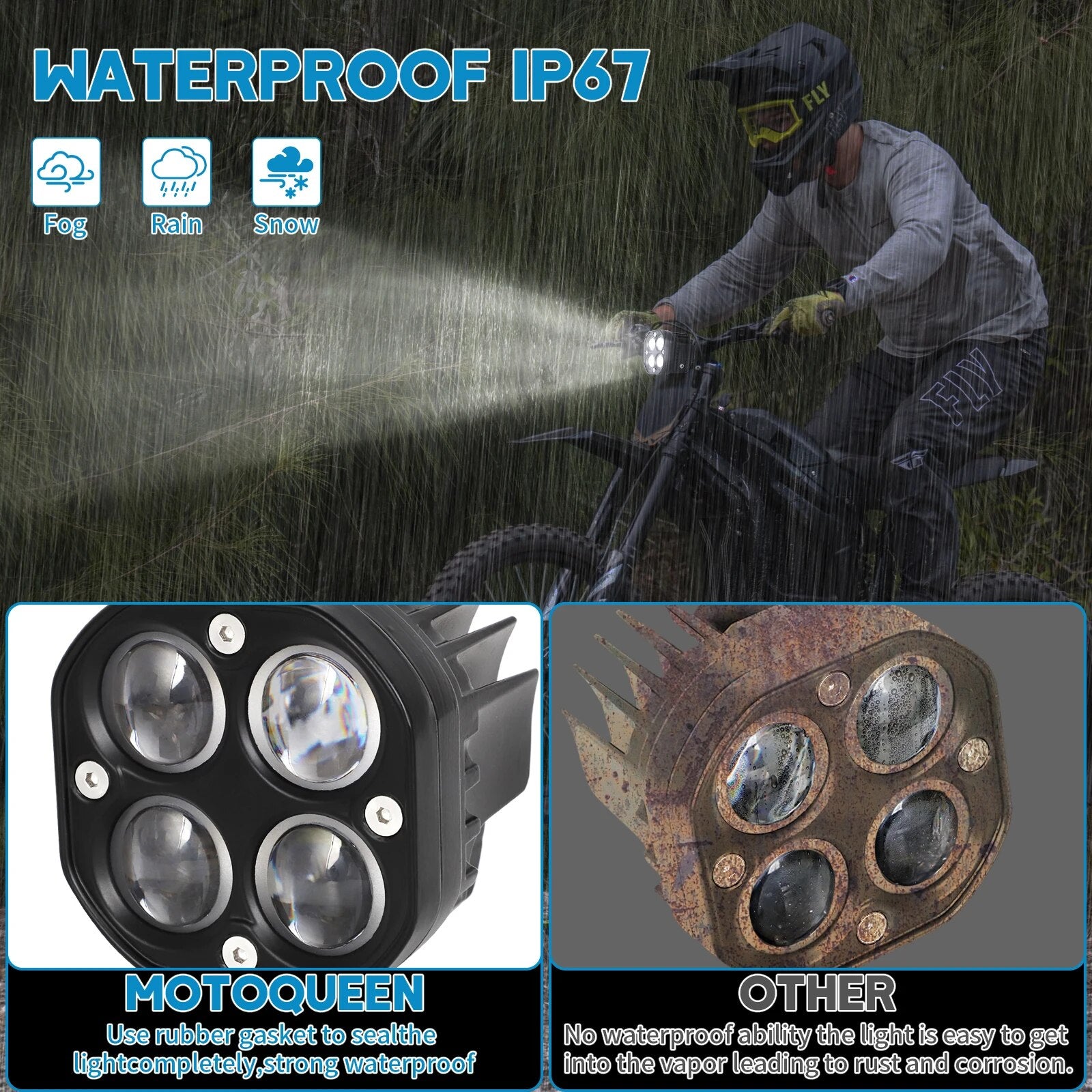 Upgrade For Talaria Sting MX4 R Sport White LED Light Bar Headlight Light Switch Front LED Headlight Aluminium ON/OFF Switch