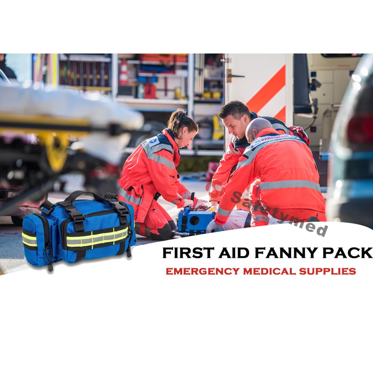 SAFETYMED First Responder Paramedic First Aid Fanny trauma Emergency Blue Bag