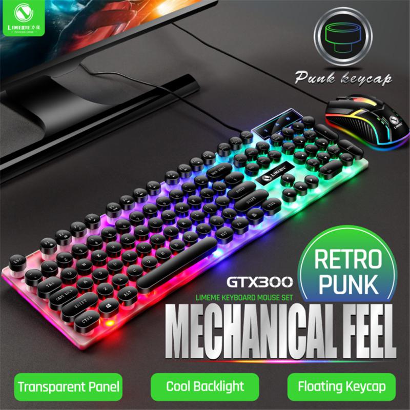 Mechanical Keyboard 104 Keys Dustproof Usb Wired Keyboard Mouse Set Waterproof Rgb Backlight Gaming Keyboard Gaming Mouse Cool