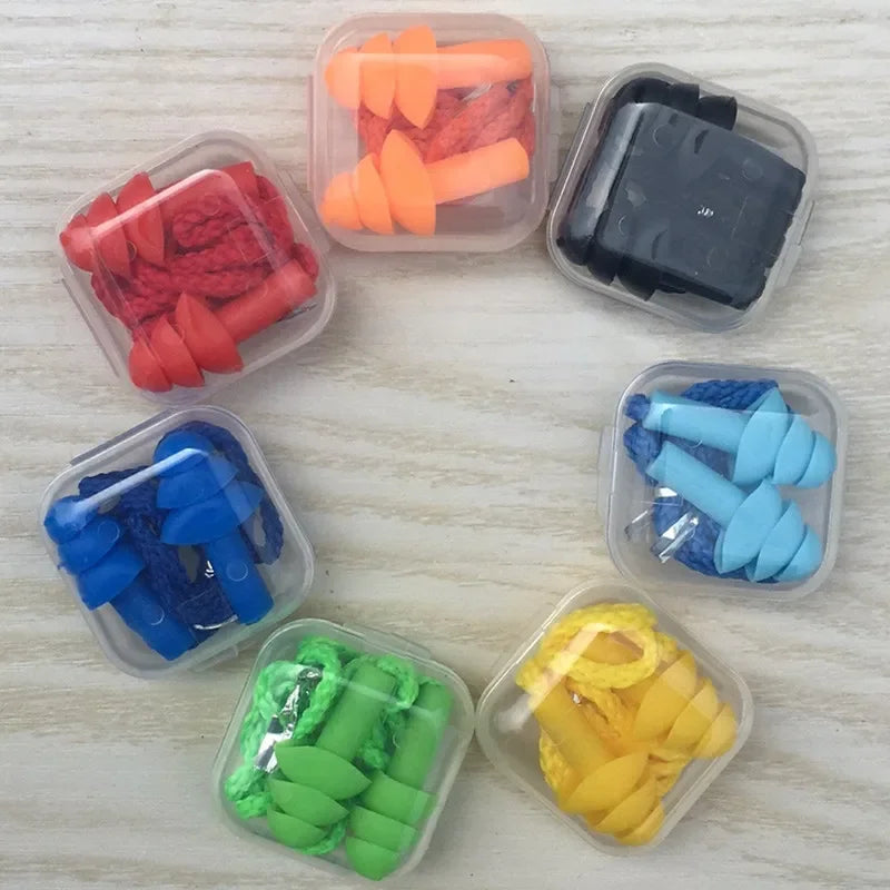 1Box New Comfort Earplugs Noise Reduction Silicone Soft Ear Plugs Swimming Silicone Earplugs Protective For Sleep