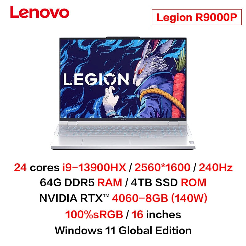 Lenovo Legion Y9000P 2023 Esports Gaming Notebook Computer Laptops I9-13900HX RTX4060 RTX4070  2.5k 240Hz Free Shipping