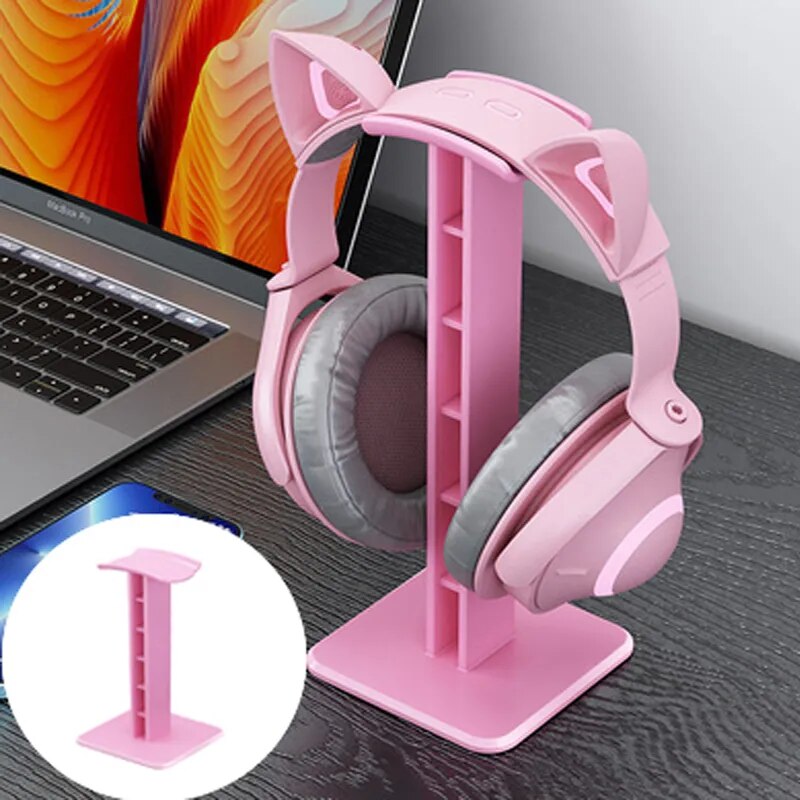 Headphone Stand Headset Holder Rack Cute Pink Color For Gaming Headset Bluetooth Holder Stand NOT Headsets