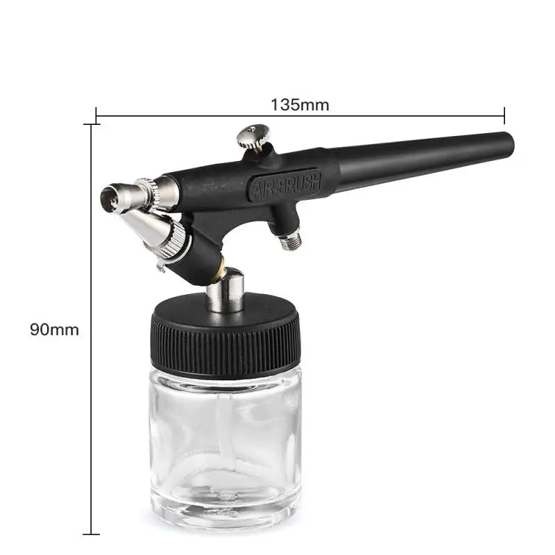 1/2PCS 138Type Airbrush Kit Mini Single Action Air Brush Set Siphon Feed 0.8mm Paint Spray Gun w/ Hose 22cc Fluid Cups for