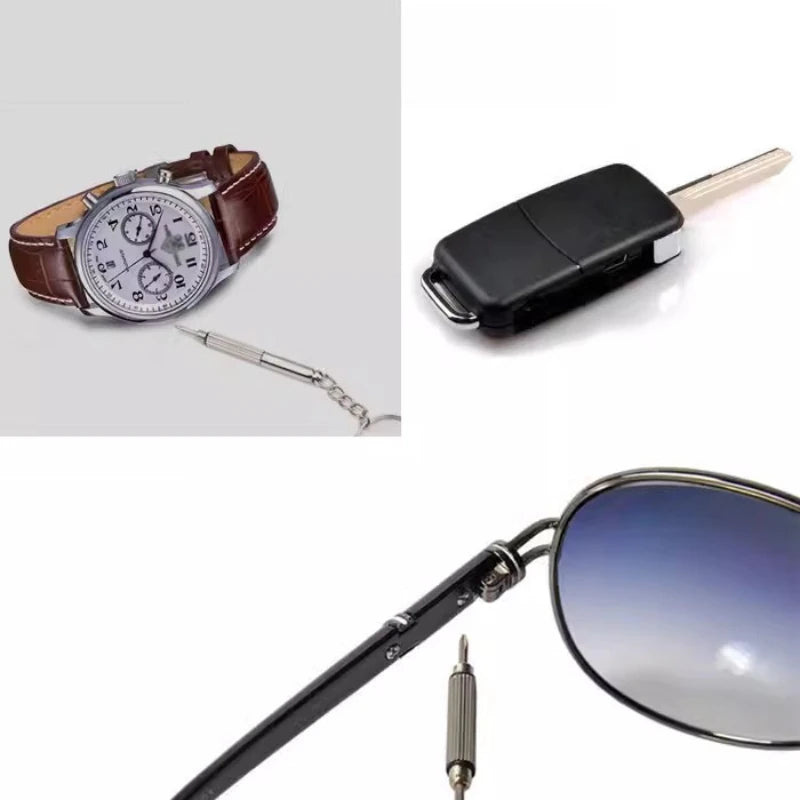1/10/20Pcs 3 In 1 Steel Glasses Screwdriver Kit with Keychain Portable Precision Hand Tool for Phone Watch Eyeglass Repair Tools
