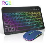 RGB BT Keyboard and Mouse Combo Rechargeable Wireless Blue-tooth Keyboard Mouse Russian Spanish Backlight Keyboard and Mouse Set