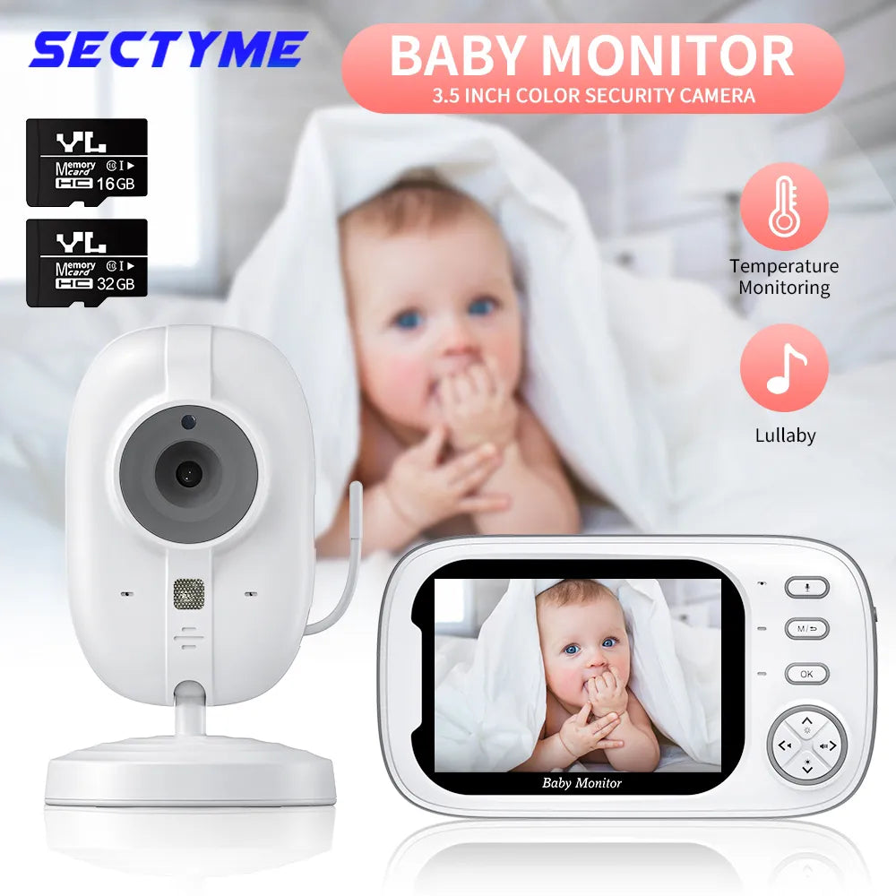 Sectyme Video Baby Monitor 2 Way Audio Talk Camera Babysitter Wireless Night Vision Temperature Monitoring Security Camera