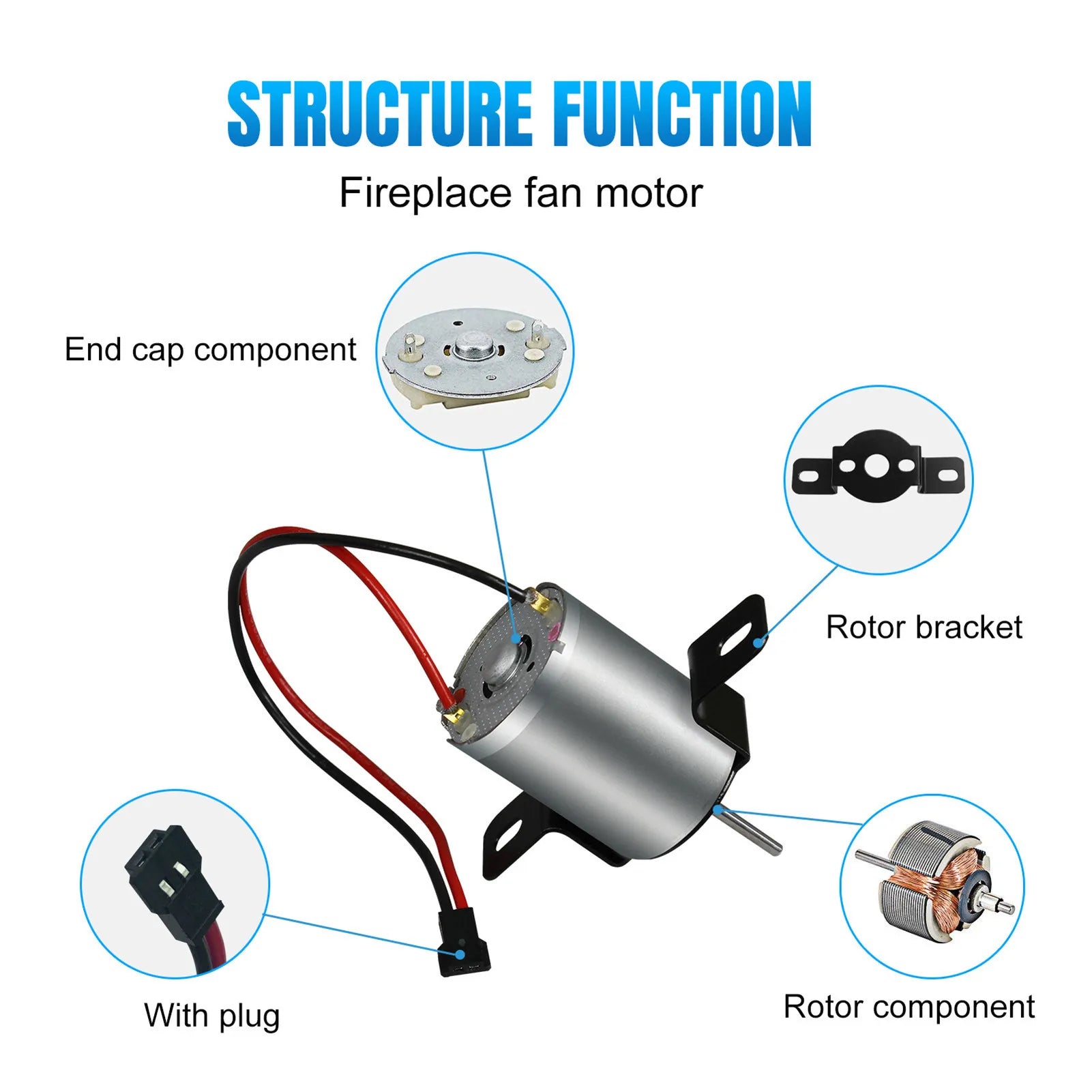 Fireplace Fan Motor Wood Stove Fan General Accessories Electric Power Generator With Power Generation Sheet Electric Fireplace