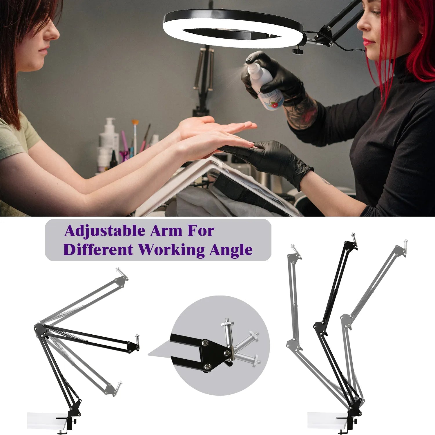 Camera Phone Tripod Table Stand Set Overhead Shot Photography Adjustable Arm Stand For Phone Camera Ring Light Lamp
