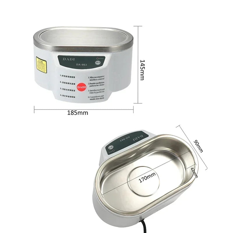 Ultrasonic Cleaner  628ml Ultrasonic Bath for Jewelry Parts Glasses Circuit Board Cleaning Machine Ultrasound Jewelry Cleaner