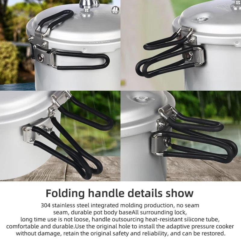 Portable Folding Handle Pressure Cooker 2.2L/3.2L/4.5L Suitable For Outdoor Camping Hiking Climbing High Altitude Fast Cooking