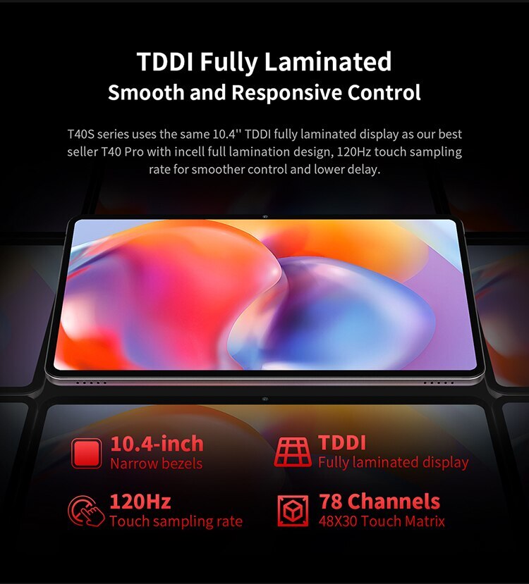 Teclast T40S Tablet 10.4" 2K Display Android 12 Max 8GB RAM 128GB ROM MT8183 8-Core 13MP Camera Limited Time Complimentary Shell