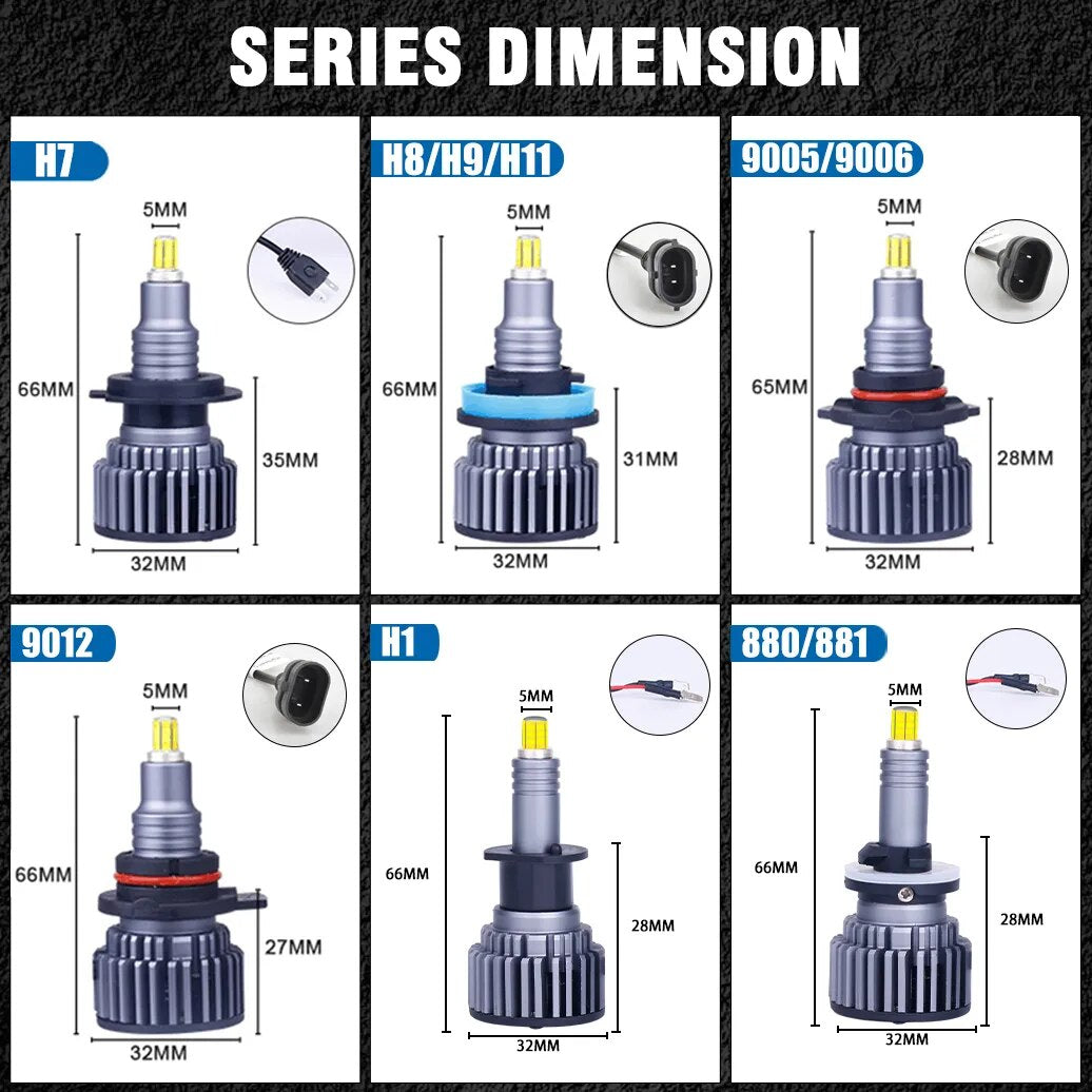 H7 Led Bulb Canbus H1 H8 H11 Fog Lights 9006 Hb4 9005 Hb3 9012 Hir2 Led H27 880/881 360 100000LM 150W 3D Auto Lamps Super Mini