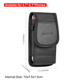 HAWEEL Phone Holster Case Nylon Cell Phone Belt Clip 4.7-6.8inch Pouch Carrying Case Waist Bag For iPhone 13 12 Samsung Galaxy
