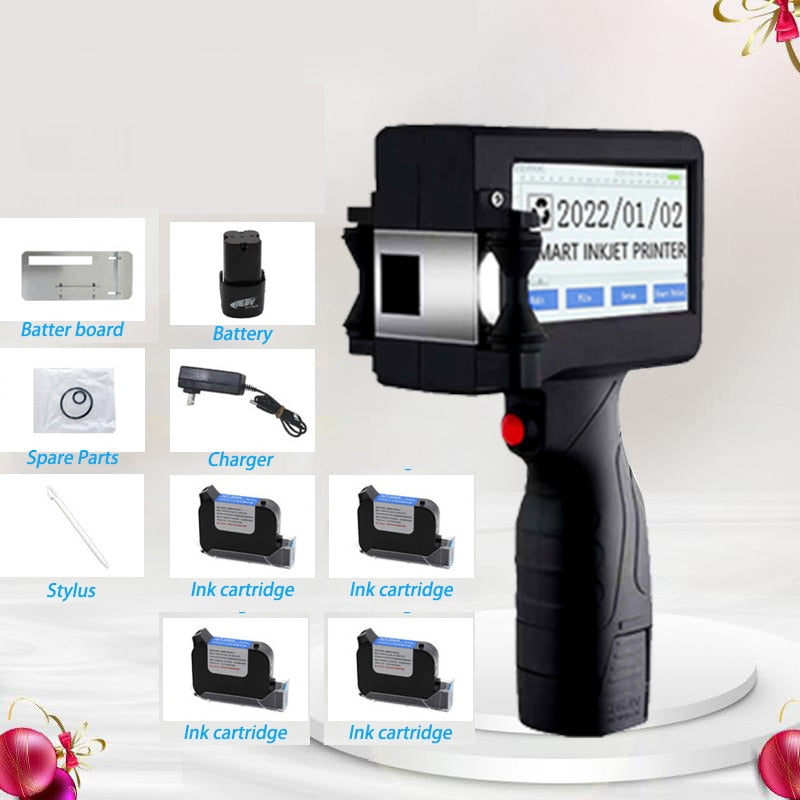 English Half Inch 12.7mm Handheld Coding Machine Production Date Bottle Cap Logo Label Packaging Small Inkjet Printer Portable