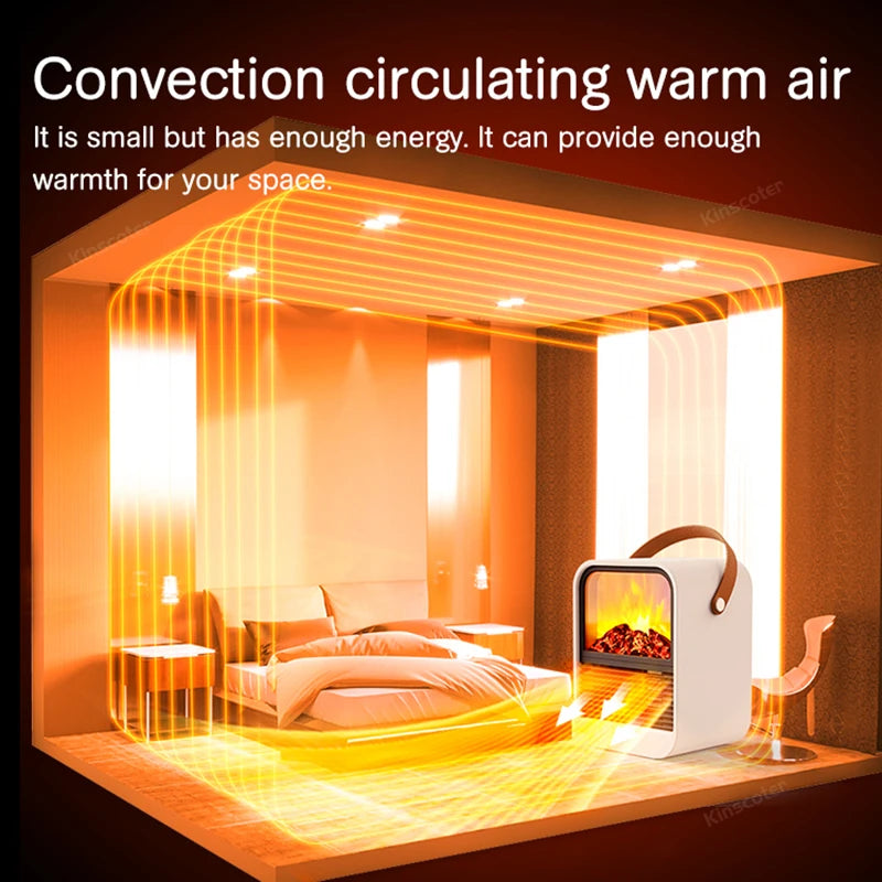 2023 Fireplace Electric Heater Warm Fan Desktop Household Wall Home Heating Stove Radiator Warmer Machine For Winter