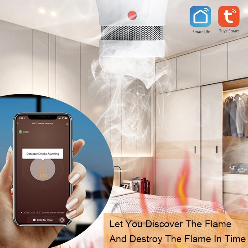 Wifi Zigbee Smart Smoke Detector Smoke Sensor Wireless Smart Fire Protection Home Security Alarm Notification Via Tuya Smartlife