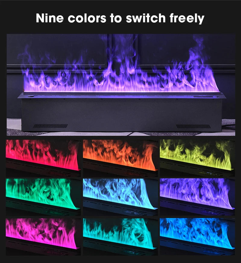 Electric Fireplace 3D Fog Led Atomization Flame Stove Indoor Humidity Ventilation Simulation Flame Mist Water Vapor Fireplace