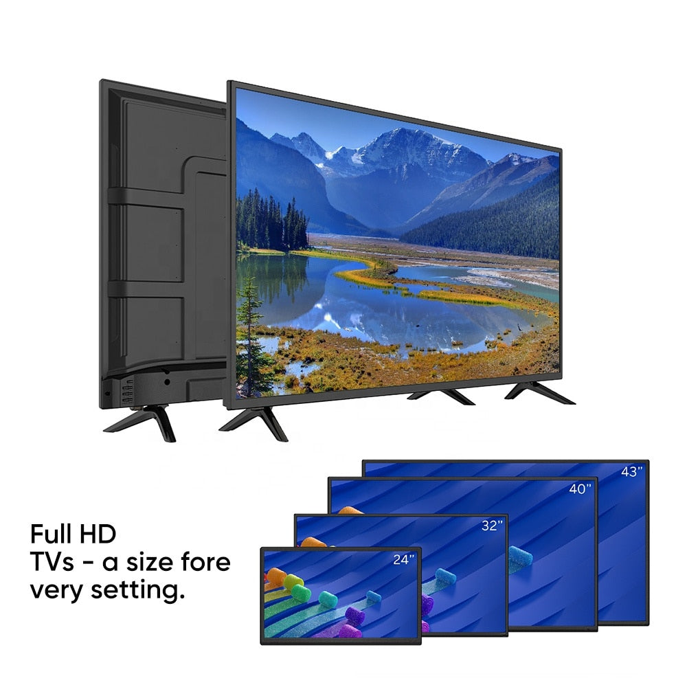 POS express43 Inch Wifi Slim Television Android TV Smart 4K UHD Large Screen Frameless LCD LED TV