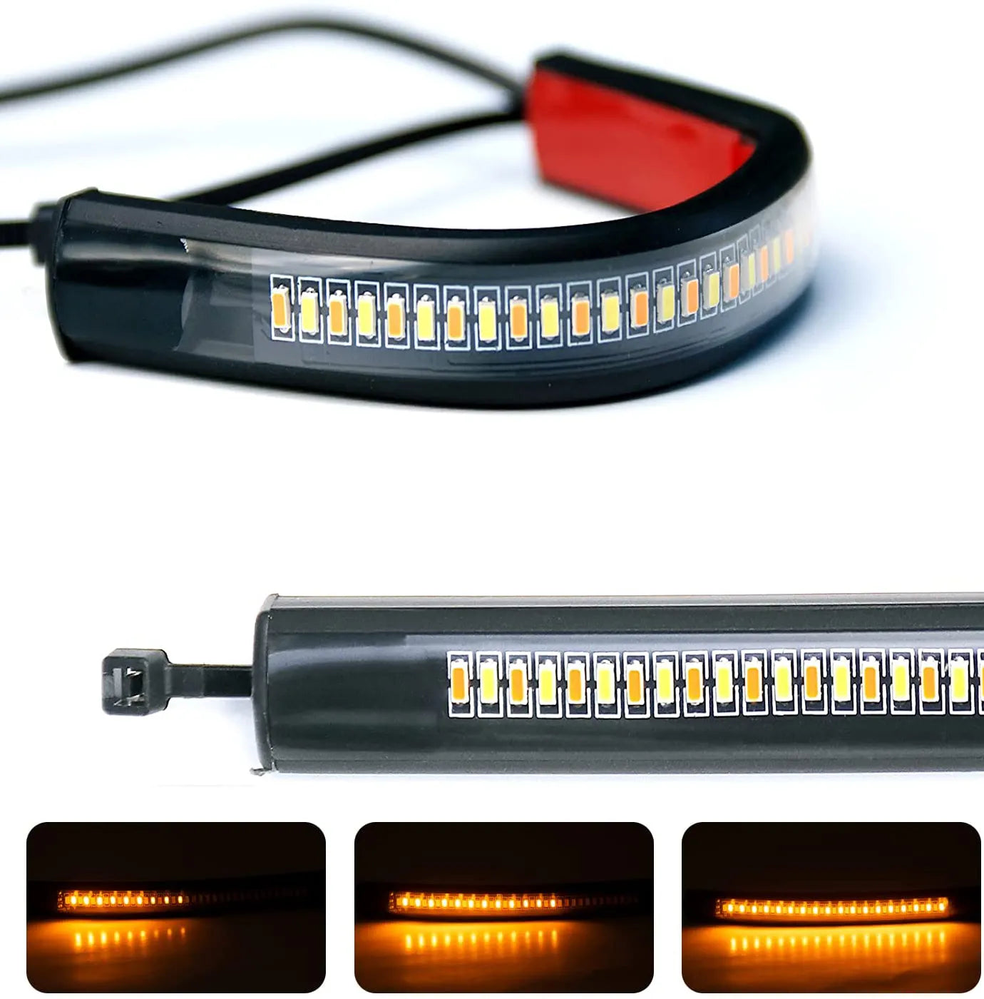 Universal Flexible LED Motorcycle Turn Signal Light Brake Lamp Bar Strip Off-road Moto License Plate Taillight LED Brake Light