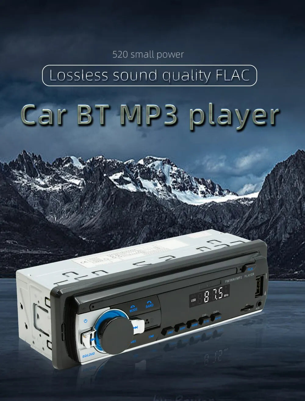 Car Radio Stereo Player Digital Bluetooth MP3 Player JSD-520 60Wx4 FM Audio Stereo Music USB/SD with In Dash AUX Input