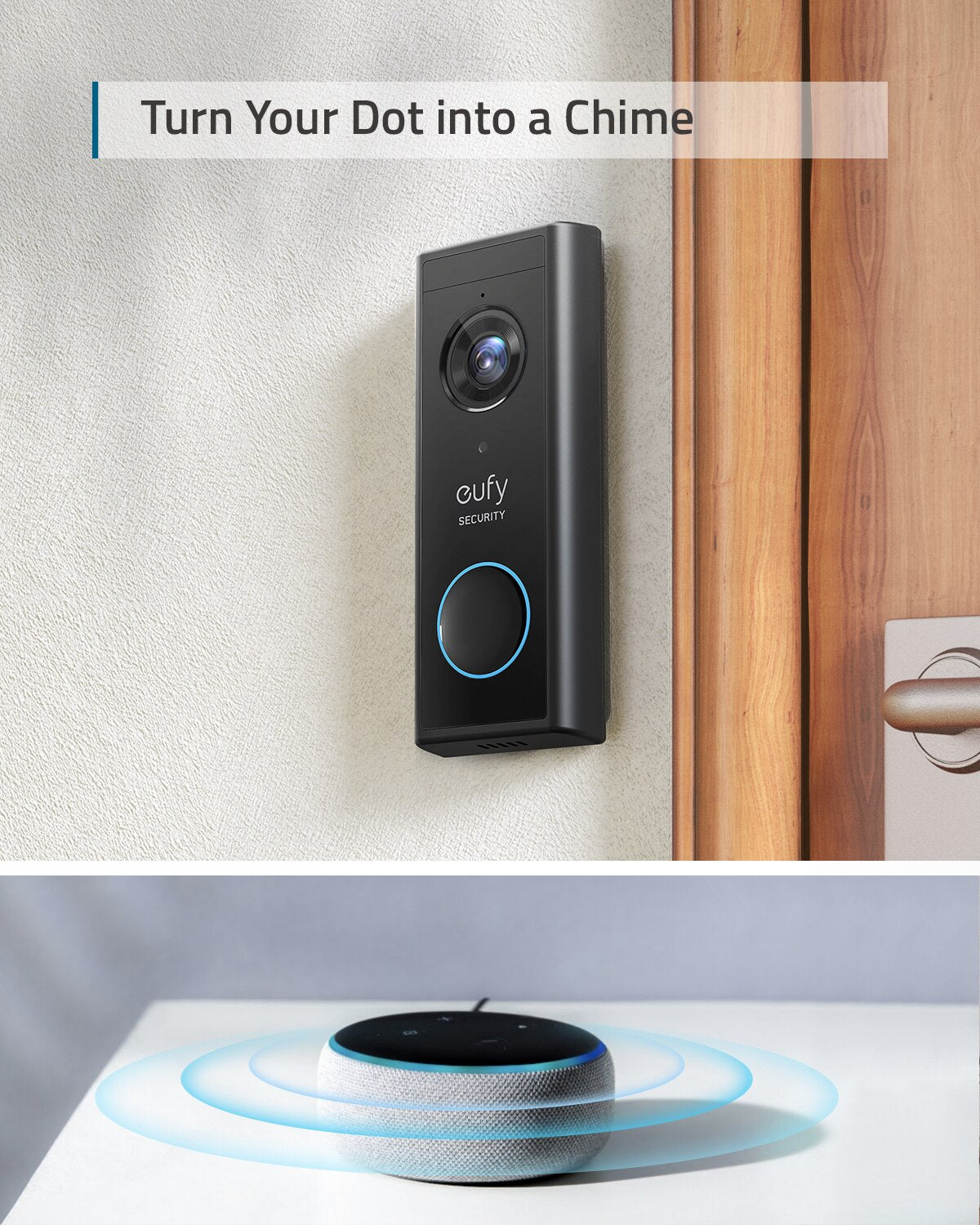 eufy Security Video Doorbell Camera（Battery-Powered）Kit 2K Resolution Encrypted Local Storage No Monthly Fees Smart Home