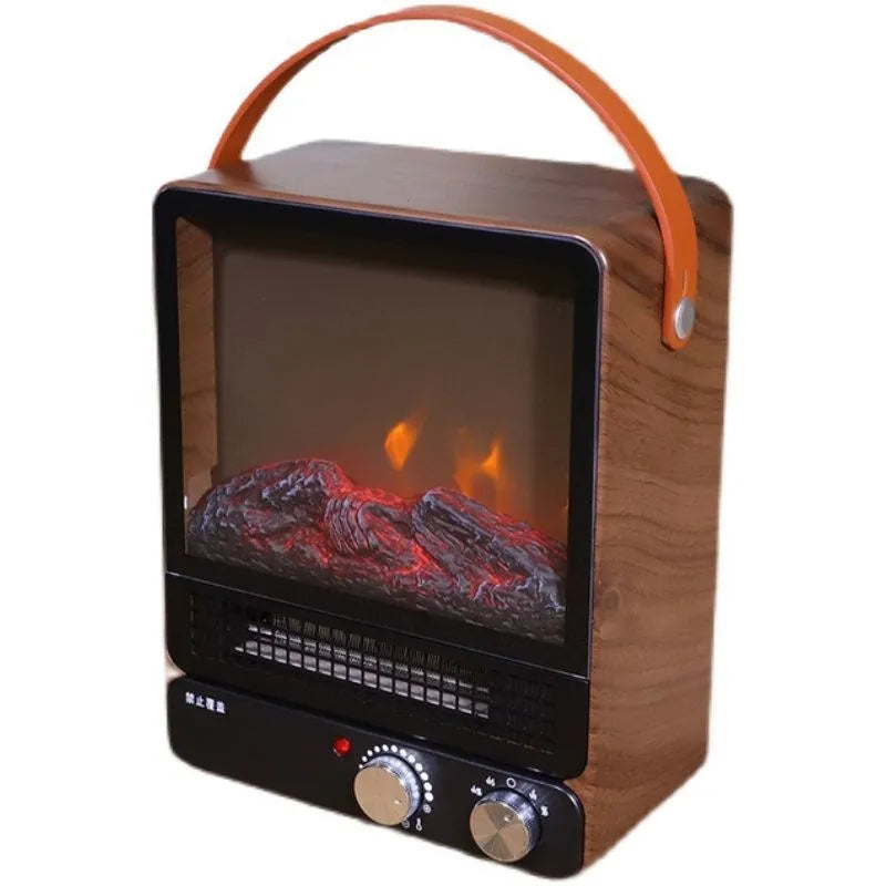 Portable Electric Fireplace Heater Warmer Fan for Home Thermostat Control Fireplace Heater with Realistic Flames