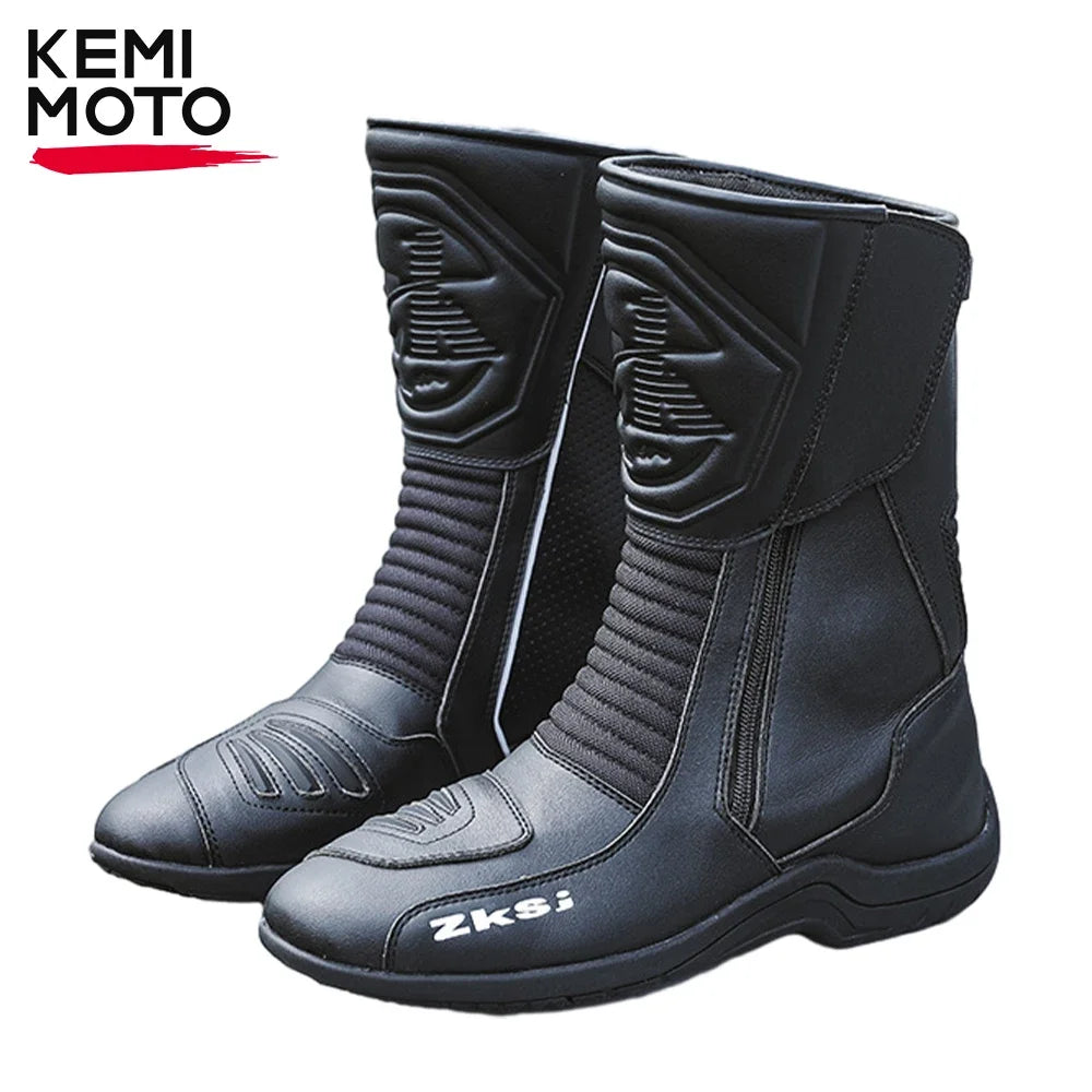 Motorcycle Boots For Men Black Shoes Off-road Motorbike Racing Riding Ankle Boots Equipment Breathable Durable Shockproof Soft