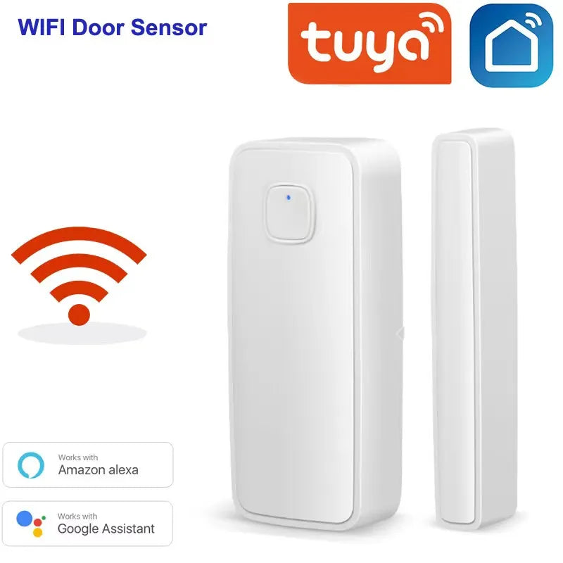 Tuya Smart Life Wifi Smart Window Door Sensor Open Close Detector Smart Home Security Protection Via Alexa Google Home 1/5PC