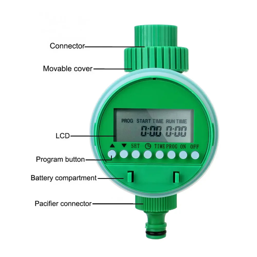 LCD Display Electronic Watering Timer Garden Watering Control Device Automatic Irrigation Controller Valve