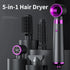 5 In 1 Electric Hair Dryer Styling Tool Air Brush Multifunctional Hair Straightener Negative Ion Curler Blow Dryer Styling Set