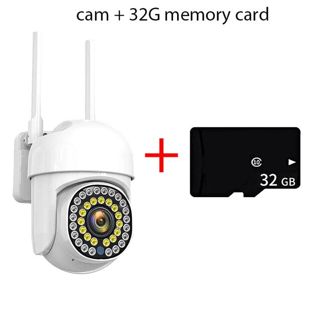 Wifi Security Outdoor Waterproof PTZ Auto Tracking Audio CCTV Surveillance 1080P 360 IP Cameras with Google Home Alexa