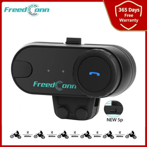 Freedconn Motorcycle Helmet Headset Stereo Bluetooth Hands Free Call Wireless Communication Interphone Music Sharing 6 Riders