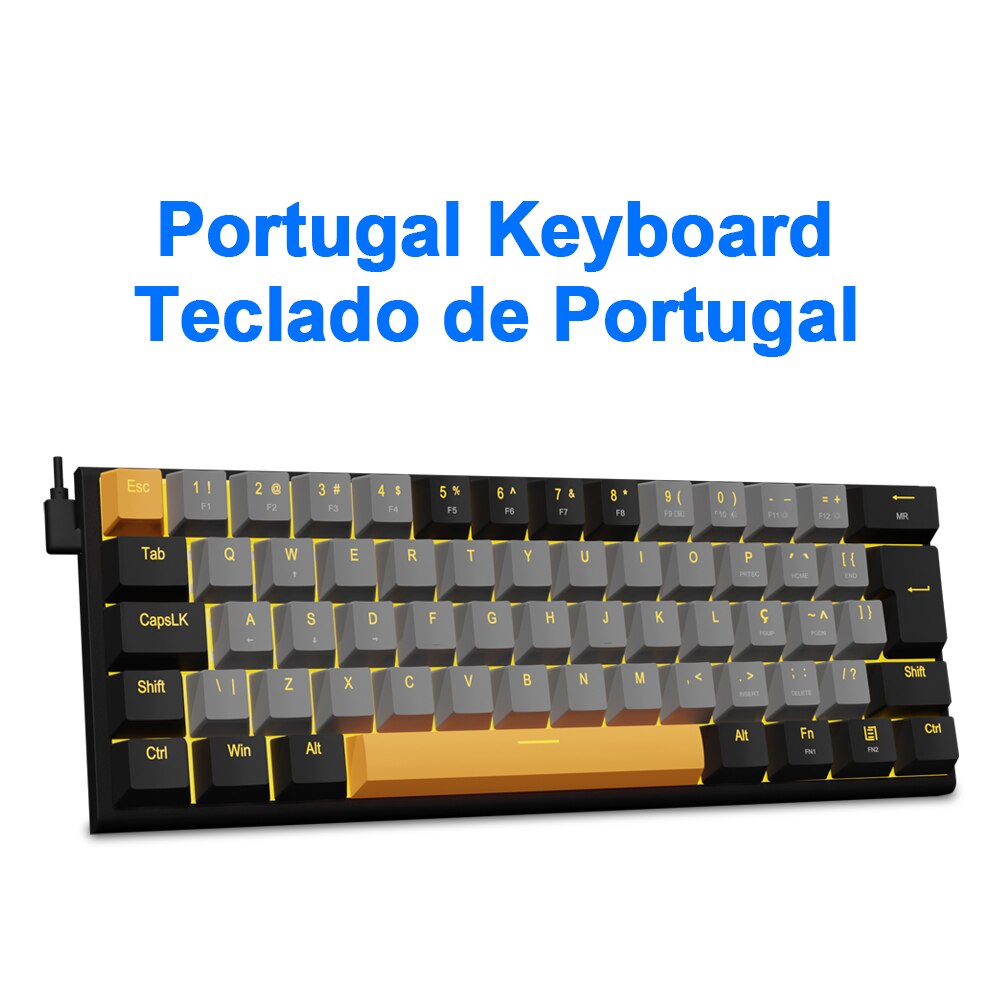 E-YOOSO Z11 USB Mechanical Gaming Wired Keyboard Red Switch 61 Keys Gamer Russian Brazilian Portuguese for Computer PC Laptop