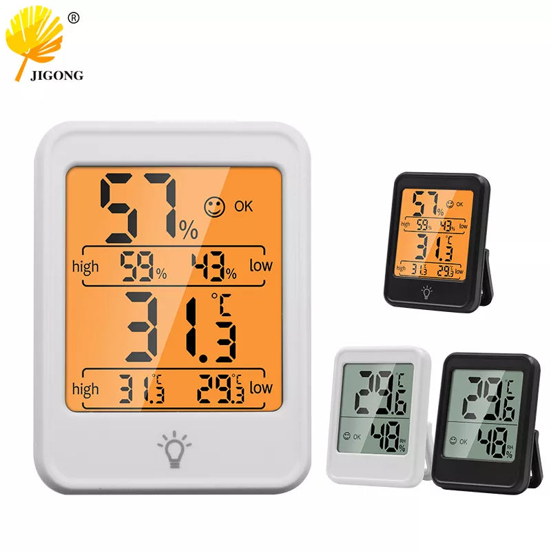 LED Digital Clock Time Temperature Humidity Display  Desk Watch for Bedroom Home Thermometer Hygrometer Meter Table Clock
