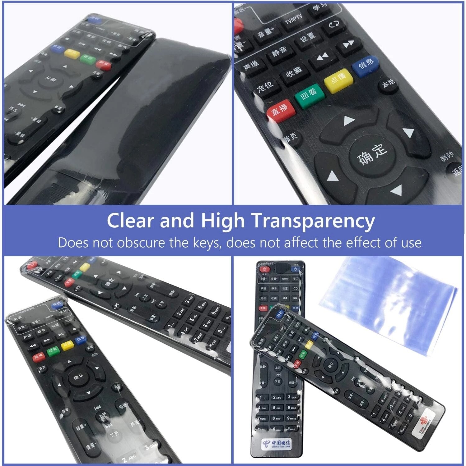 Transparent Shrink Film Bag Anti-dust Protective Case Cover for TV air conditioner remote Control shrink plastic sheets S/L