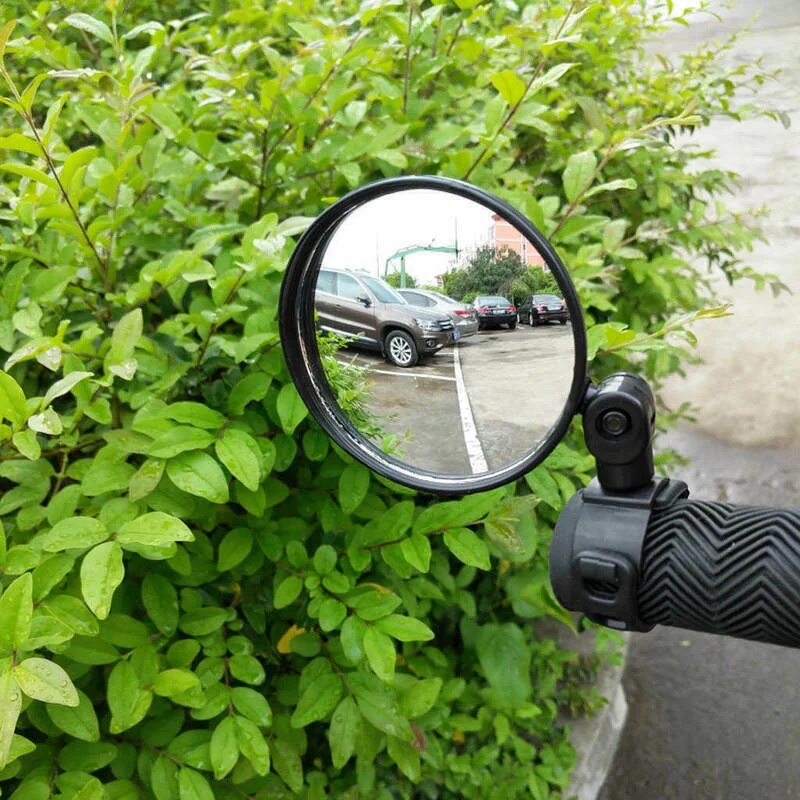 Universal Bicycle Rearview Reflector Mirror Cycling Clear Wide Handlebar Mirror for Bicycle Motorcycle 360 Rotation Adjustable