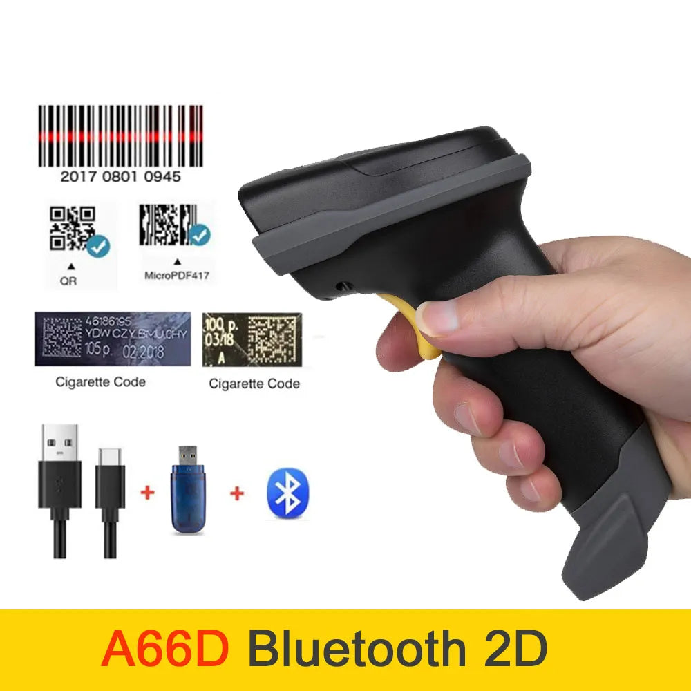 Holyhah Barcode Scanner 1D 2D QR Bluetooth Barcode Reader Wireless wired Laser Bar Code Scanner PDF417 Desktop Scanner