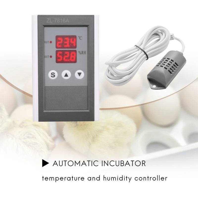 Zl-7816A,12V,Temperature & Humidity Controller,Thermostat And Hygrostat,Incubator Humidity,Incubator Controller