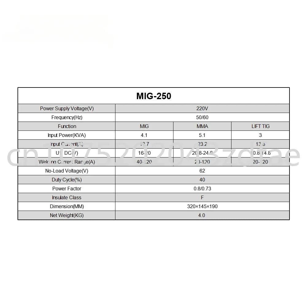 MIG-250 MIG Welders MIG MMA Lift TIG 3 in 1 Inverter Semi-automatic Welding Machine With Flux Cored Wire Metal Welding